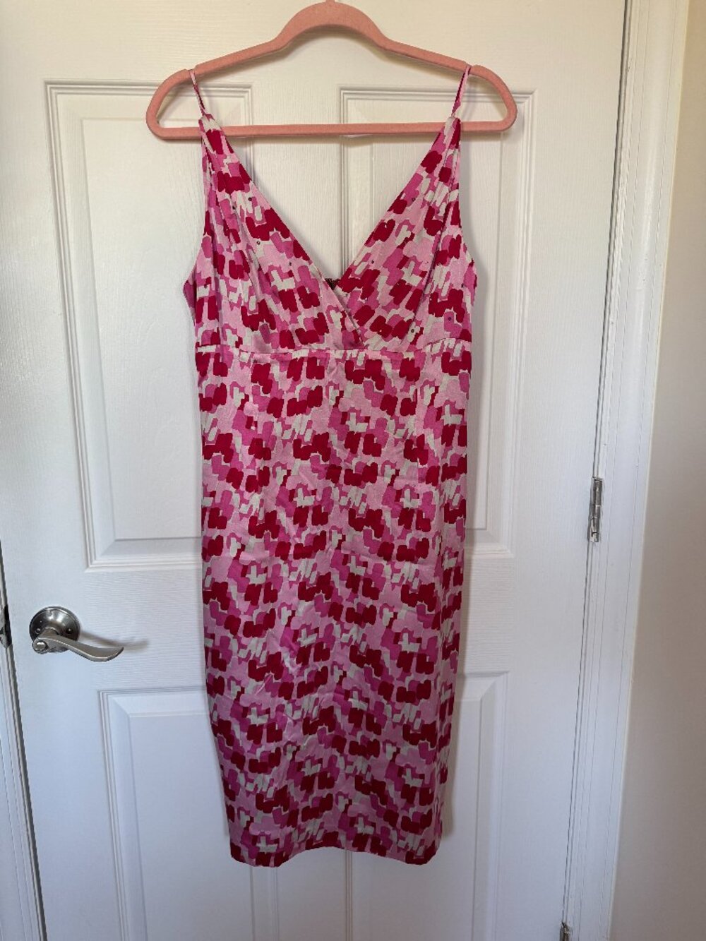 Vintage Kathlin Argiro Atelier Silk Pink and Red Dress Size 10